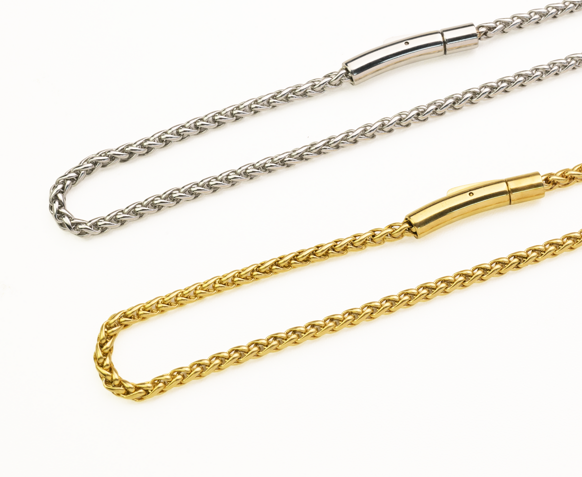 Hip Hop Flower Basket Link Stainless Steel Necklace With Magnetic Clasp