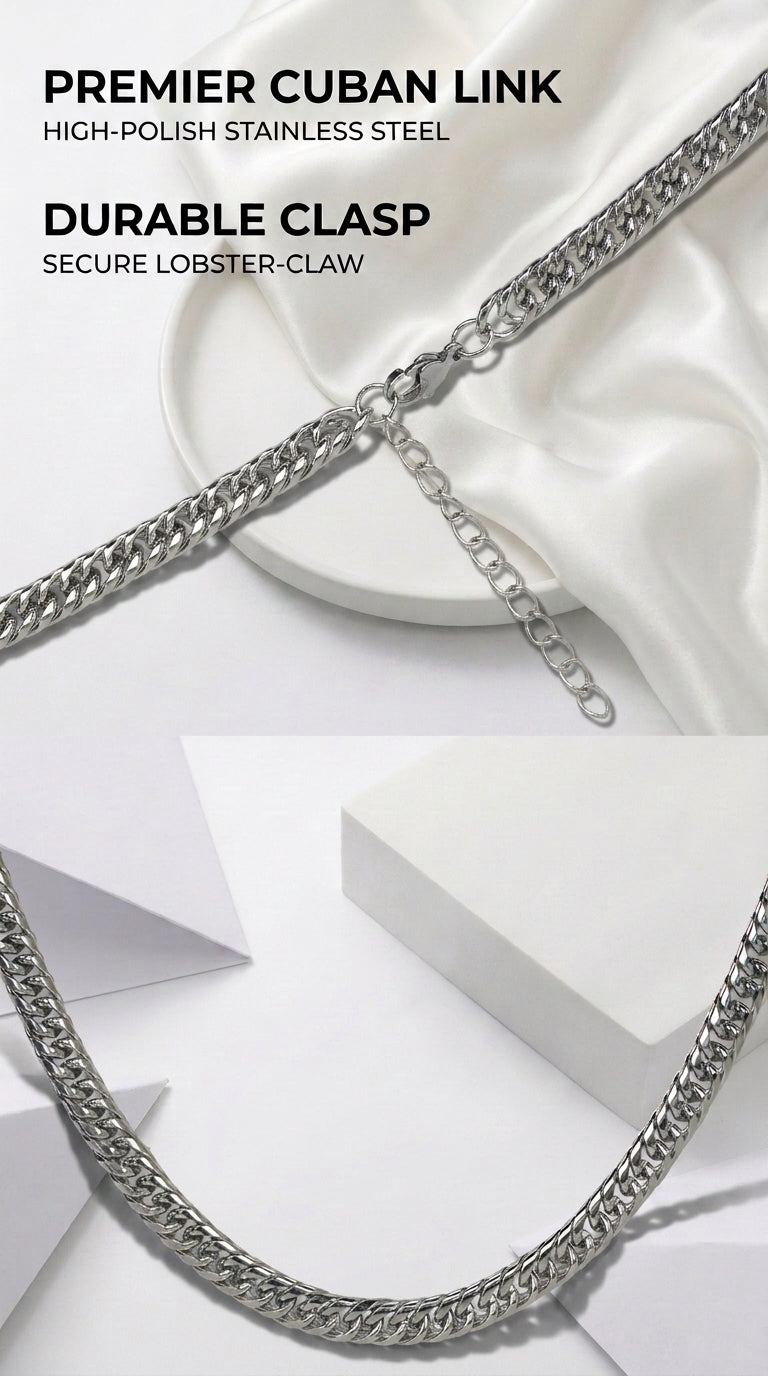 Hip Hop Double Weave Rounded Edge Cuban Necklace