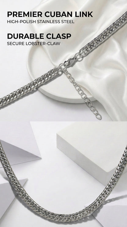 Hip Hop Double Weave Rounded Edge Cuban Necklace