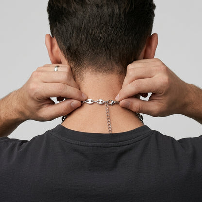 Hip Hop Coffee Bean Chain Stainless Steel Necklace