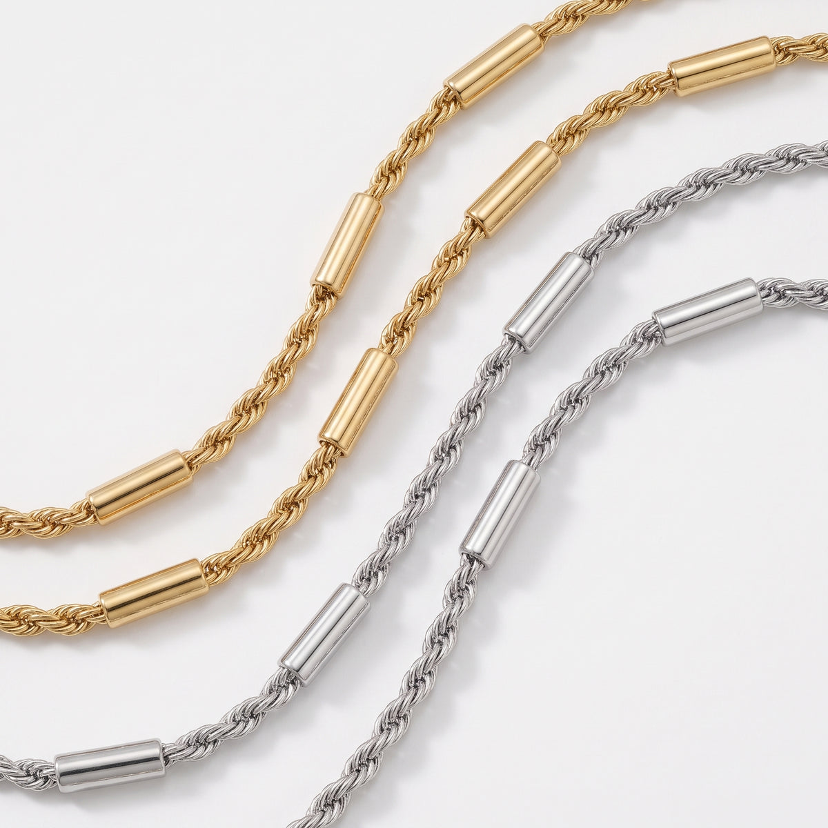 Hip Hop Twisted Tube Stainless Steel Necklace