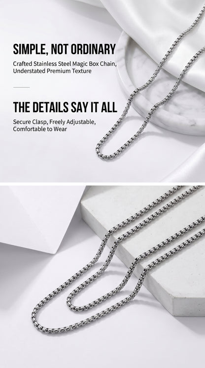 Hip Hop Square Pearl Chain Necklace