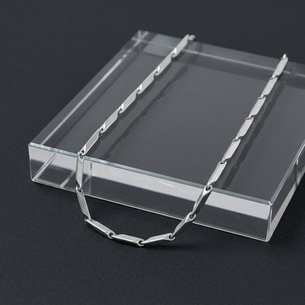 Hip Hop Bar Link Stainless Steel Chain Necklace