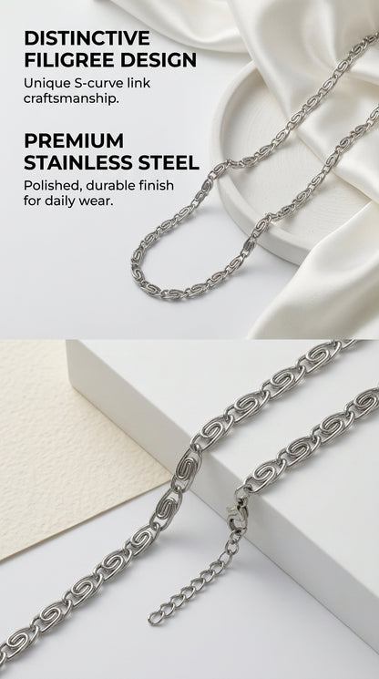 Hip Hop Figaro Chain Stainless Steel Necklace