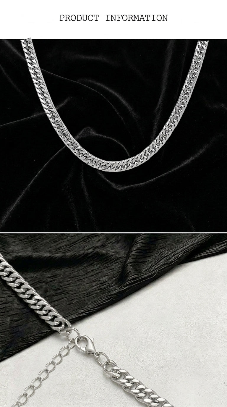 Hip Hop Double-Woven Four-Sided Polished Necklace