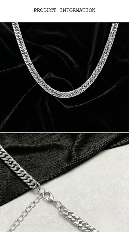 Hip Hop Double-Woven Four-Sided Polished Necklace