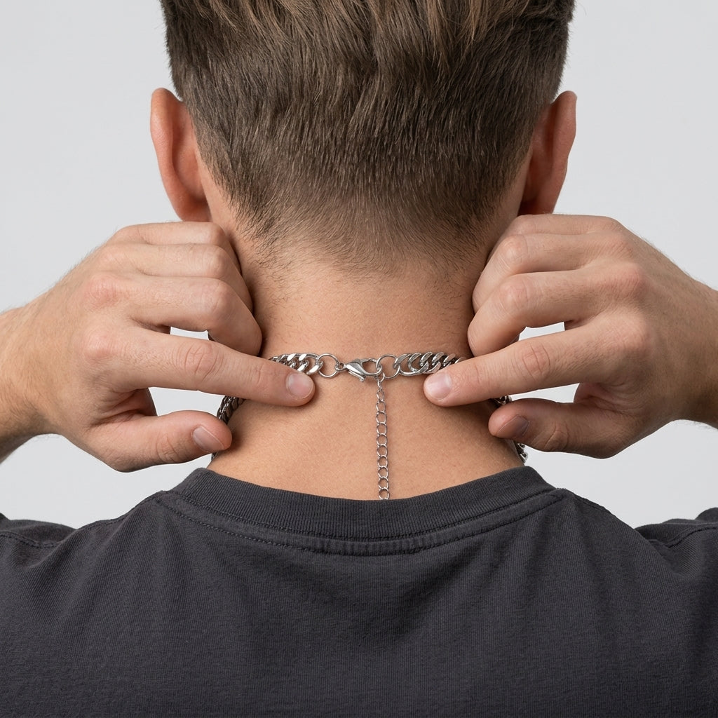 Hip Hop Double-Woven Four-Sided Polished Necklace