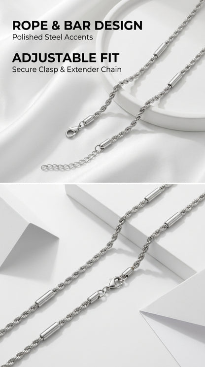 Hip Hop Twisted Tube Stainless Steel Necklace