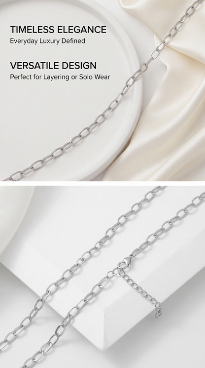 Hip Hop Half Round Wire Stainless Steel Necklace