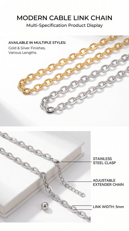 Hip Hop KY Lip Link Stainless Steel Necklace