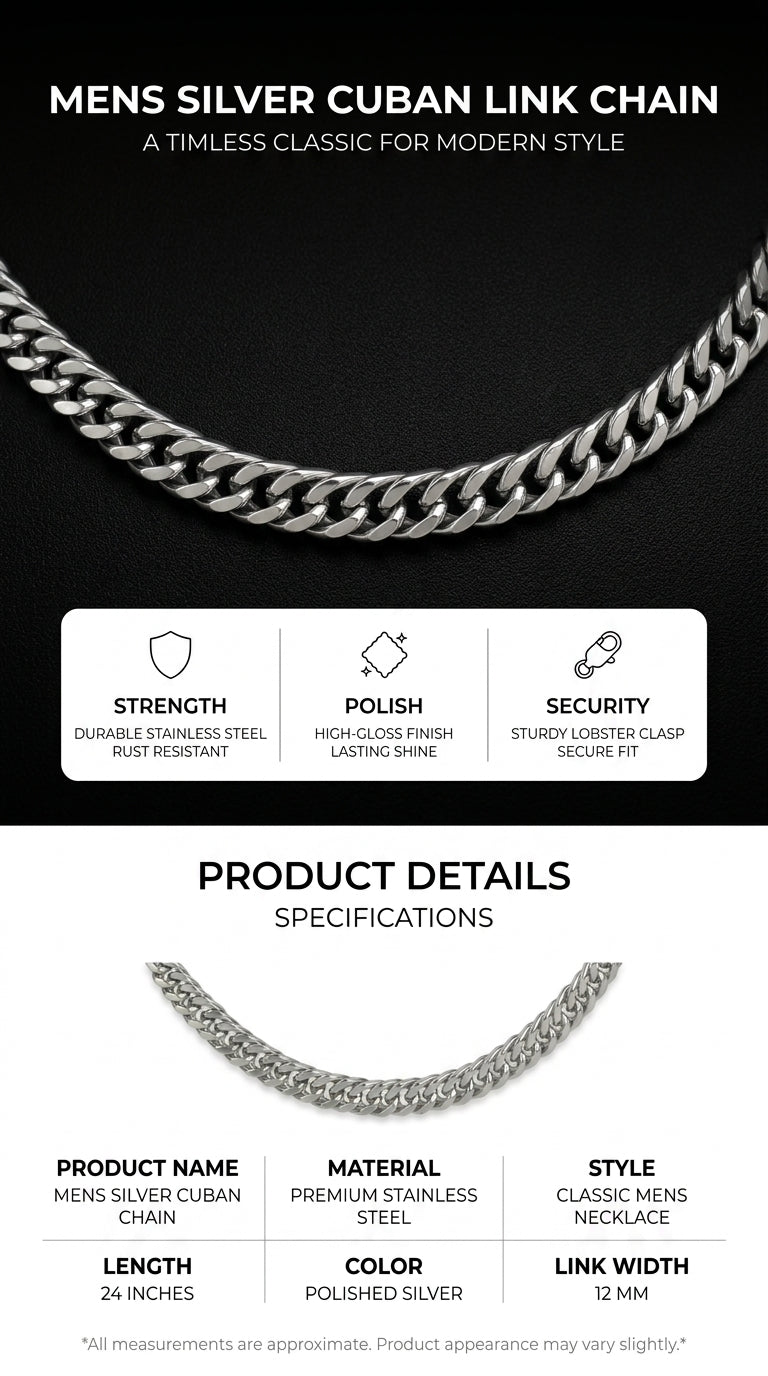 Hip Hop Double-Woven Four-Sided Polished Necklace