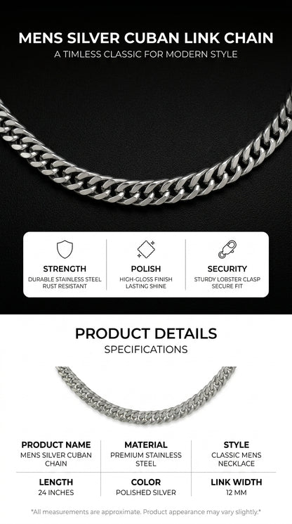 Hip Hop Double-Woven Four-Sided Polished Necklace