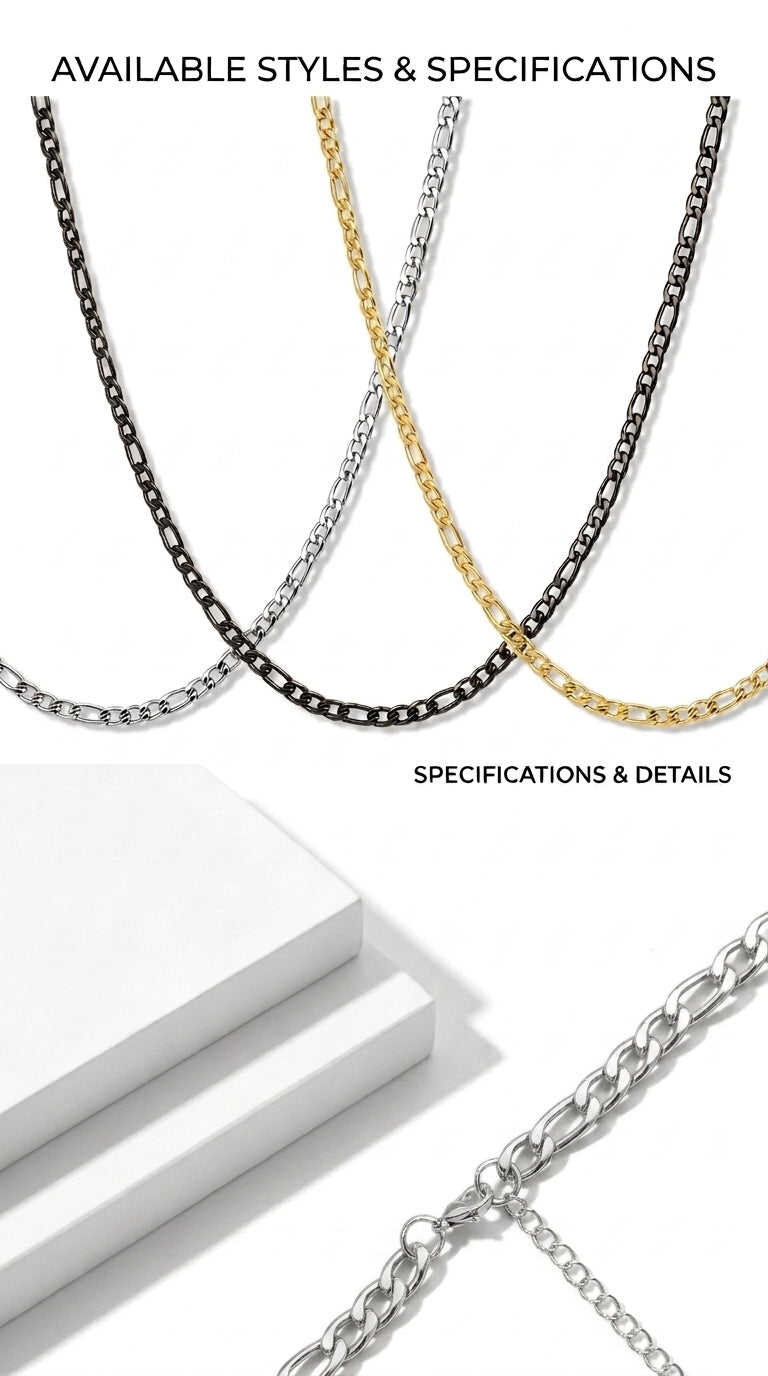Hip Hop 3:1 NK Link Stainless Steel Necklace