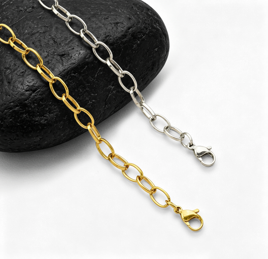 Hip Hop Half Round Wire Stainless Steel Necklace