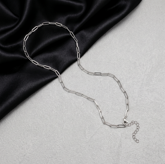 Hip Hop Long Clasp Flat Wire Stainless Steel Necklace