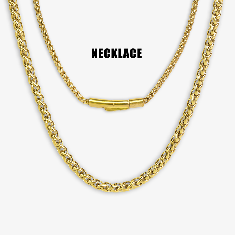 Hip Hop Flower Basket Link Stainless Steel Necklace With Magnetic Clasp