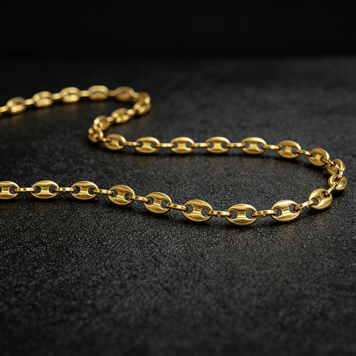 Hip Hop Coffee Bean Chain Stainless Steel Necklace