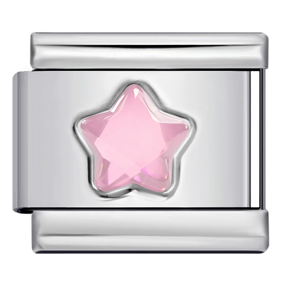 Five Pointed Star Color Rhinestone Birthstone Italian Charm Links