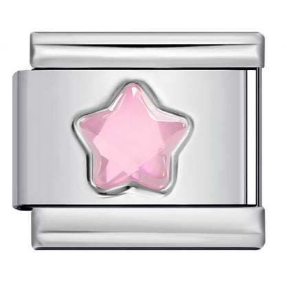 Five Pointed Star Color Rhinestone Birthstone Italian Charm Links