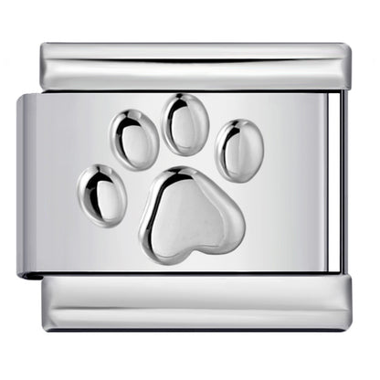 Convex Silver Stamped Italian Charm Stainless Steel