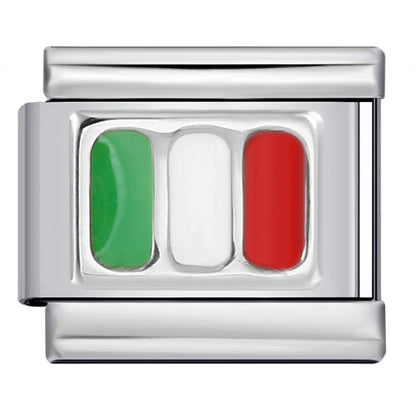 Star Eye Stamped Enamel Italian Charm Stainless Steel