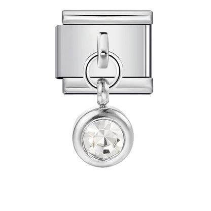 Colorful birthstone gold and silver base round pendant italian module stainless steel hook fashionable versatile bracelet