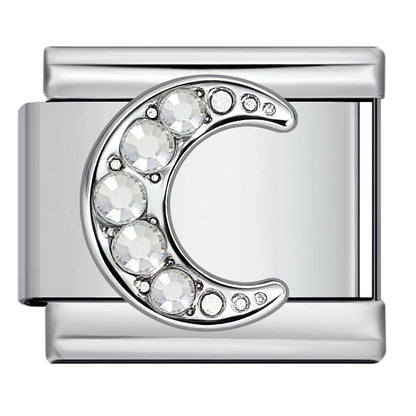 Diamond-encrusted series stainless steel italian modular bracelet welded pattern diy braceletitalian charm