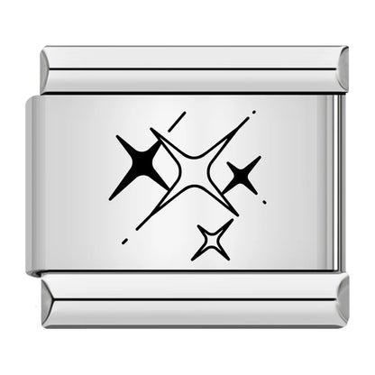 New sun, moon and stars pattern Italian module bracelet, stainless steel laser engraving DIY free splicing bracelet