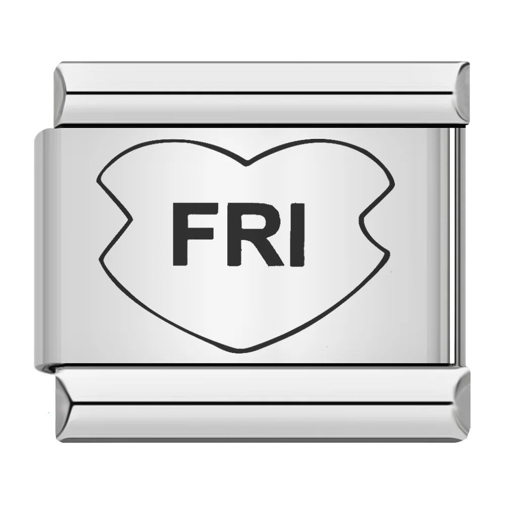 Laser Engraved Pattern Stainless Steel Italian Charm Links