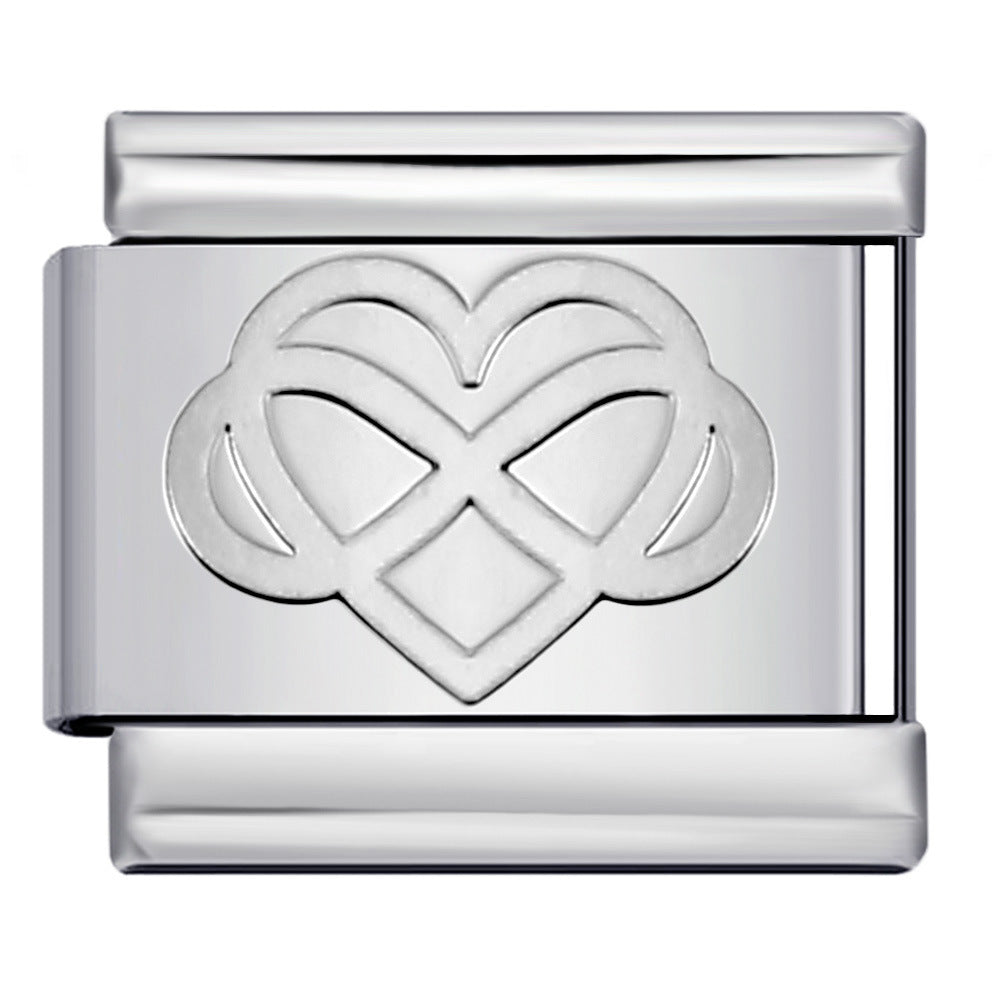 Concave Silver Stamped Stainless Steel Italian Charm Links