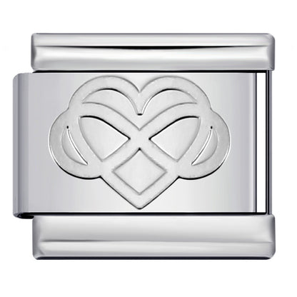 Concave Silver Stamped Stainless Steel Italian Charm Links