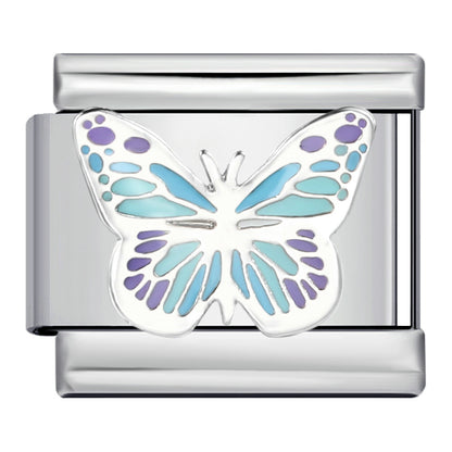 Color butterfly Italian module bracelet, welding pattern drip DIY bracelet Italian charm