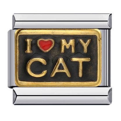 Pet cat and dog series stainless steel welding oil drip bracelet, cartoon DIY Italian module bracelet wholesale