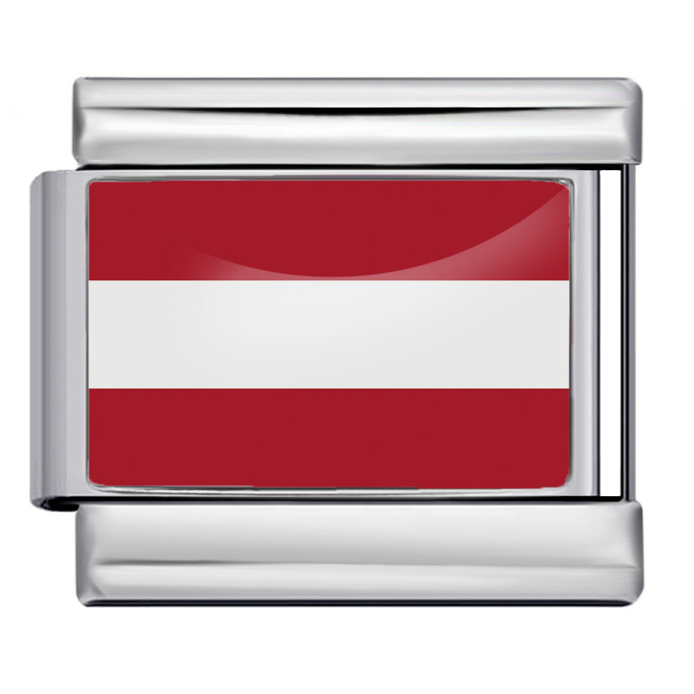 Hot-selling new world flag photo epoxy series stainless steel diy italian module bracelet accessories wholesale