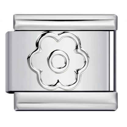 Gold Silver Stamped Pattern Stainless Steel Italian Charm Links