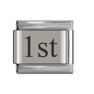 Laser Engraved Date Stainless Steel Italian Charm Links