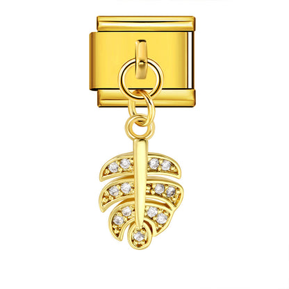 Single hook pendant italian modular bracelet stainless steel patchwork strap chain italian charm