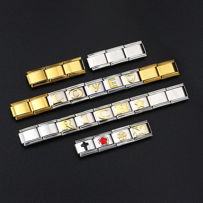 New Stainless Steel Convex Arabic Digital DIY Italian Module Bracelet Italian Module