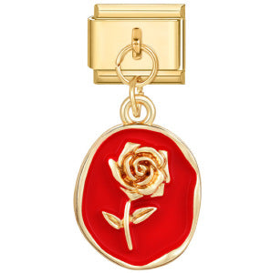 Love flower pendant Italian module bracelet, single hook stainless steel elastic splicing strap chain