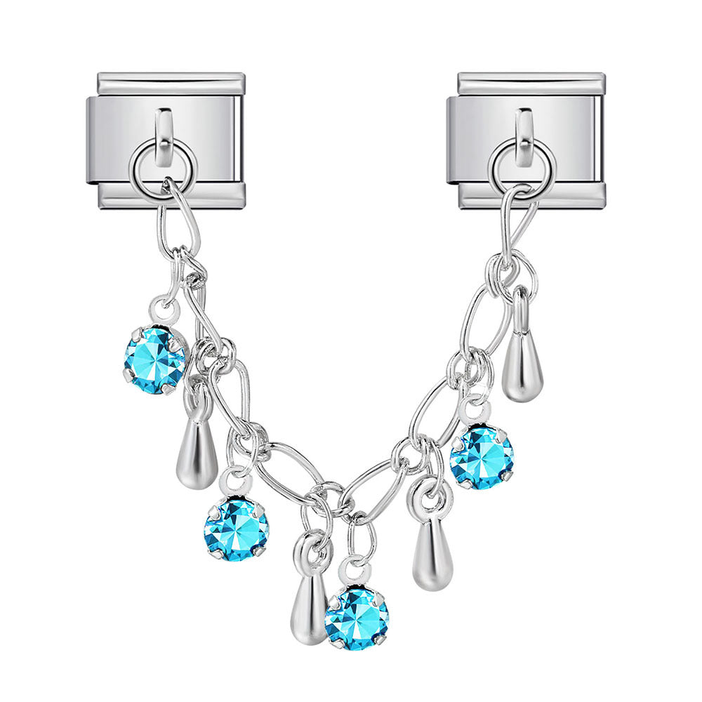 Butterfly and star pendant italian modular bracelet - stainless steel double hook diy stretch bracelet accessories