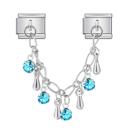 Butterfly and star pendant italian modular bracelet - stainless steel double hook diy stretch bracelet accessories