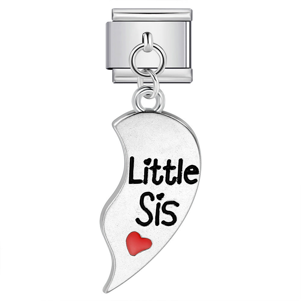 Single hook pendant italian modular bracelet stainless steel patchwork strap chain italian charm