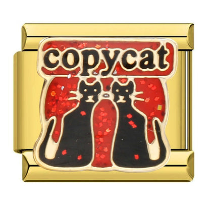 Pet cat and dog series stainless steel welding oil drip bracelet, cartoon DIY Italian module bracelet wholesale