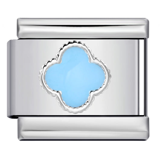 Color Enamel Four Leaf Clover Stainless Steel Italian Charm Links
