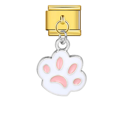 Color Enamel Paw Hook Stainless Steel Italian Charm Links