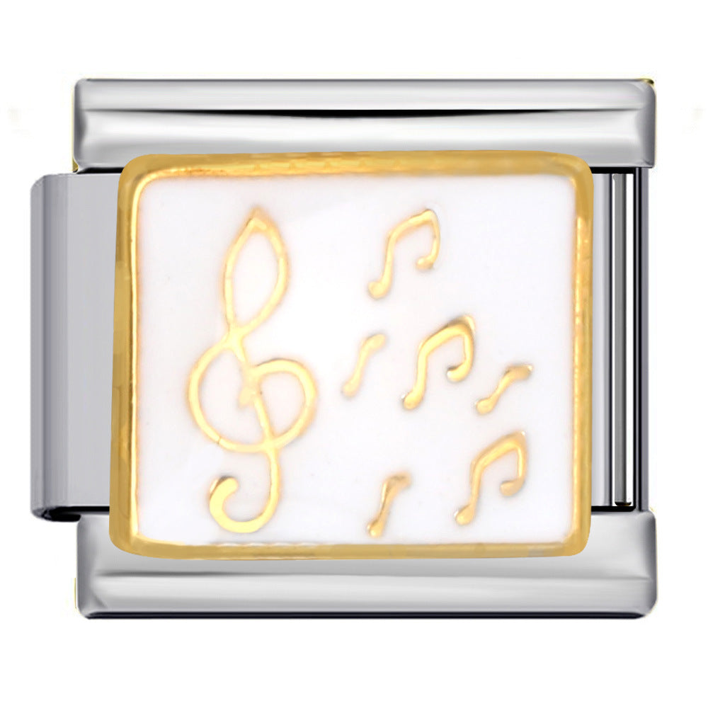 Music Theme Welded Italian Charm Stainless Steel