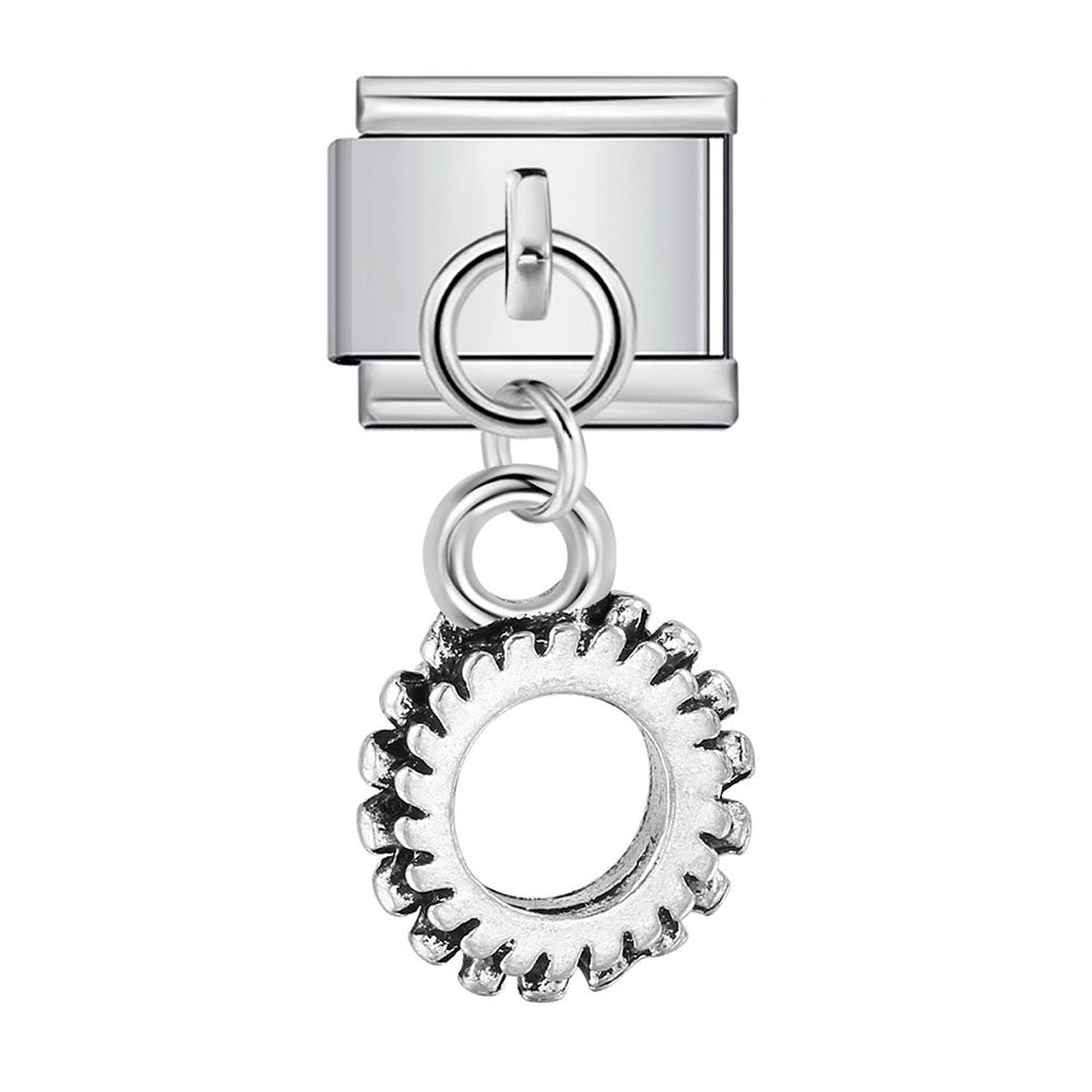 Single hook italian modular bracelet - blue & black pendant with elastic splicing stainless steel watch band chain