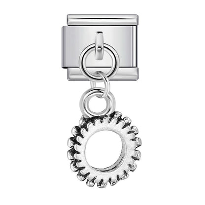 Single hook italian modular bracelet - blue & black pendant with elastic splicing stainless steel watch band chain