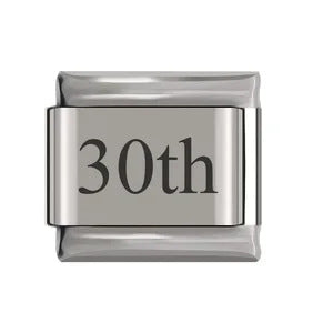 Laser Engraved Date Stainless Steel Italian Charm Links