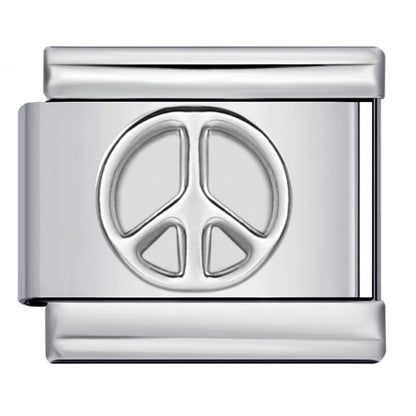 Convex Silver Stamped Italian Charm Stainless Steel